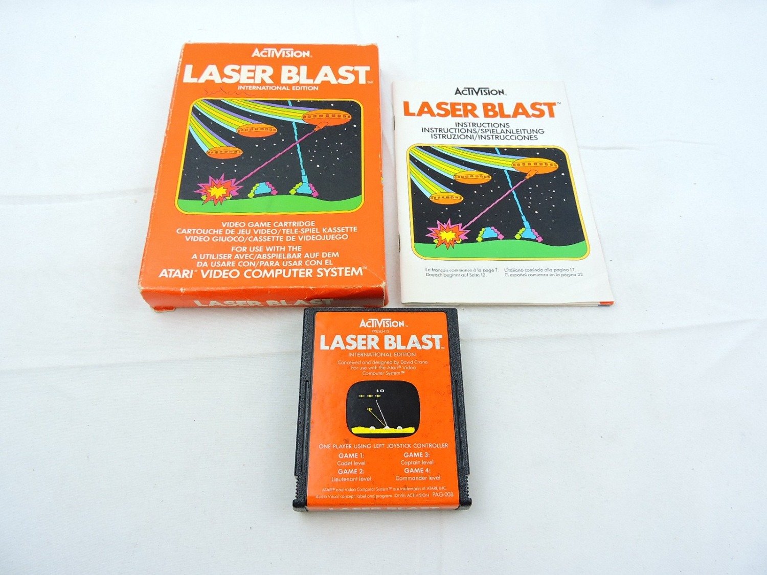 Atari 2600 Boxed Laser Blast International Edition Cartridge /3
