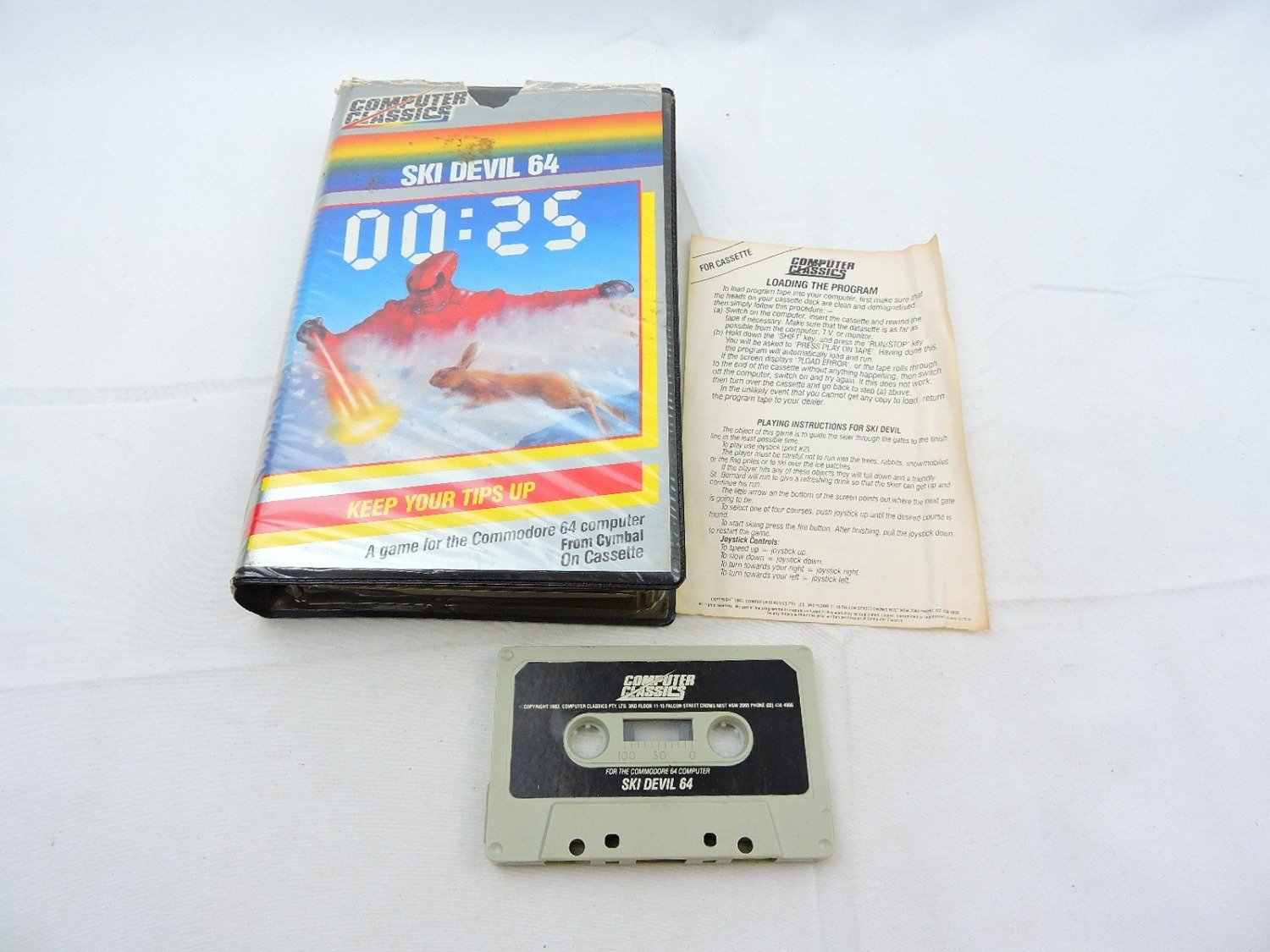 Boxed Commodore 64 C64 Ski Devil 64 Game Cassette