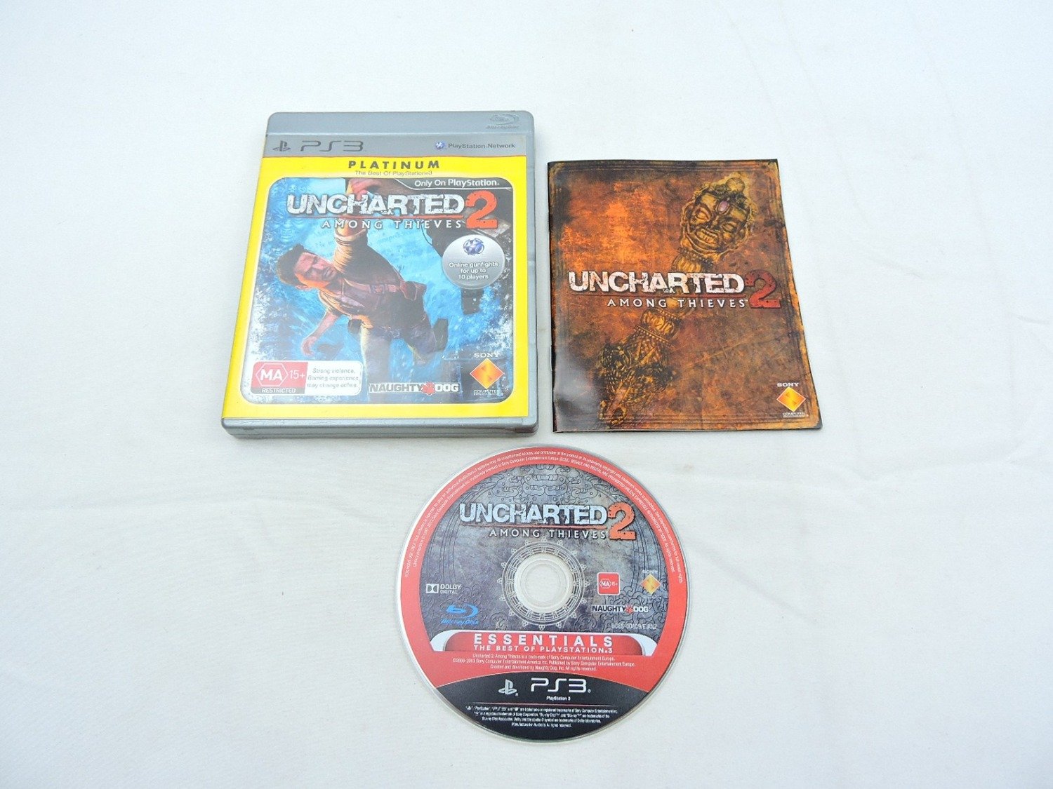 Mint Disc Playstation 3 Ps3 Platinum Uncharted 2 Among Thieves - Inc Manual /2