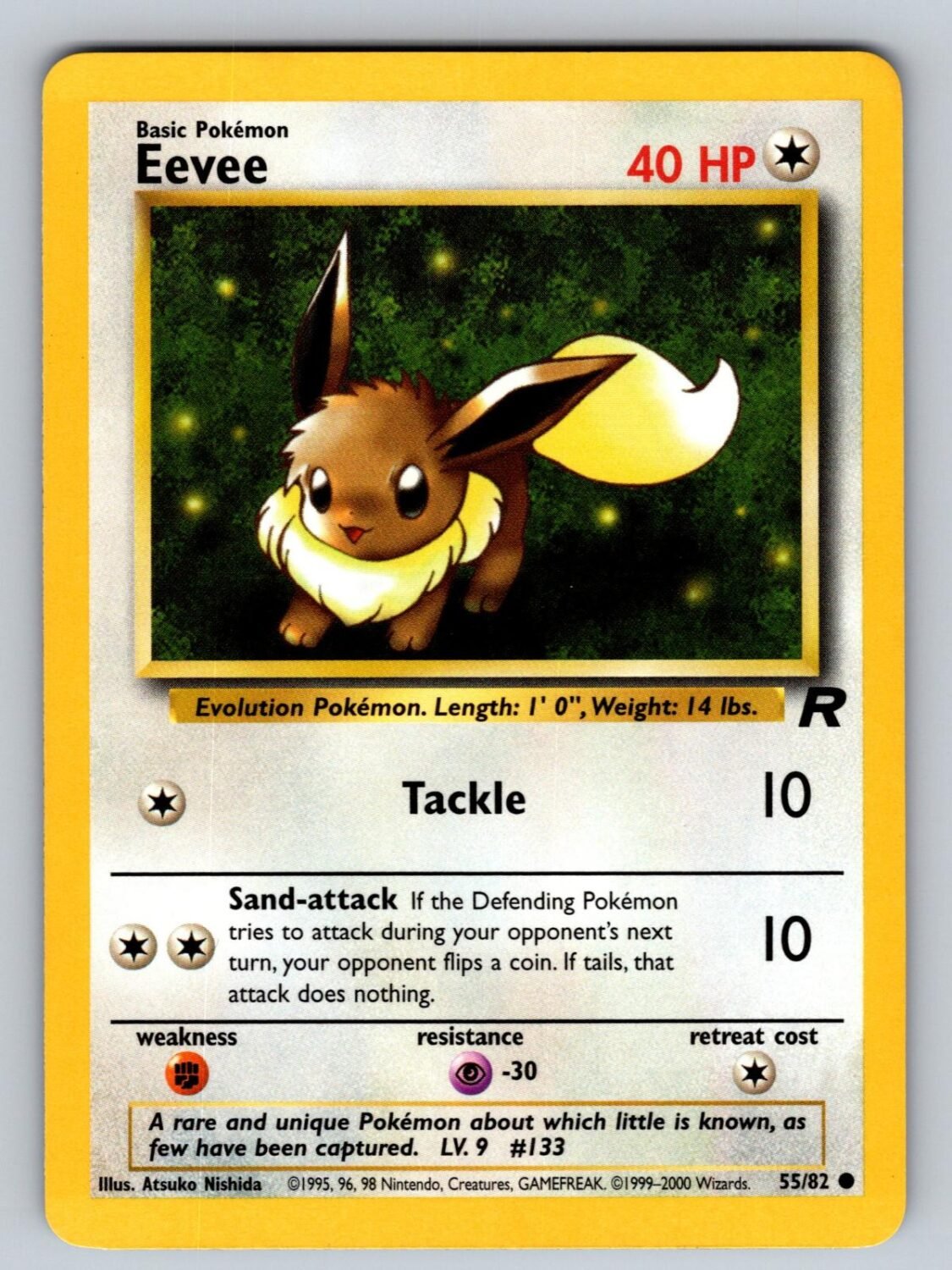 Eevee 55/82 NM/M Team Rocket C Pokemon Unlimited T01061