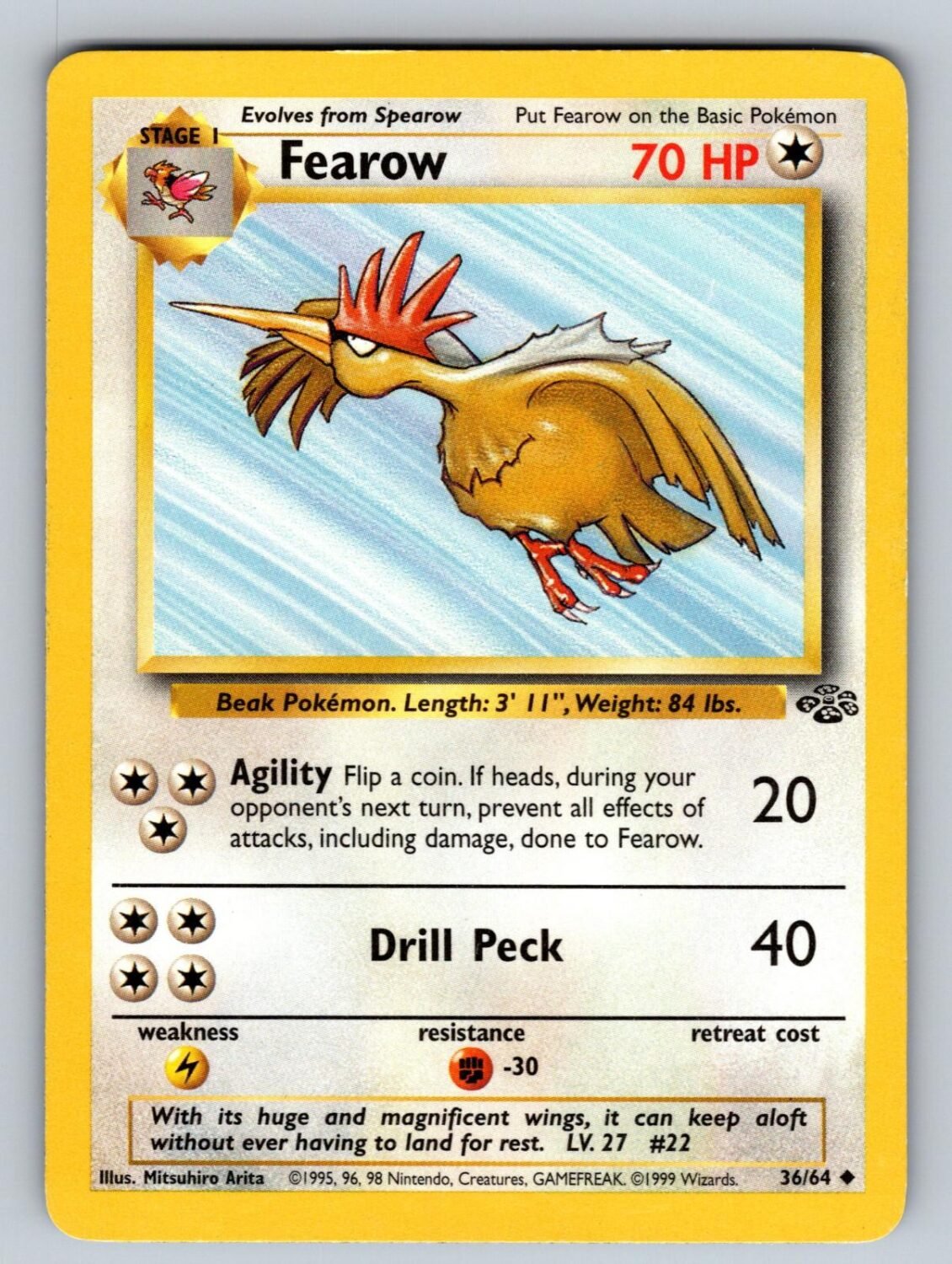 Fearow 36/64 LP Jungle UC Pokemon Unlimited T02846
