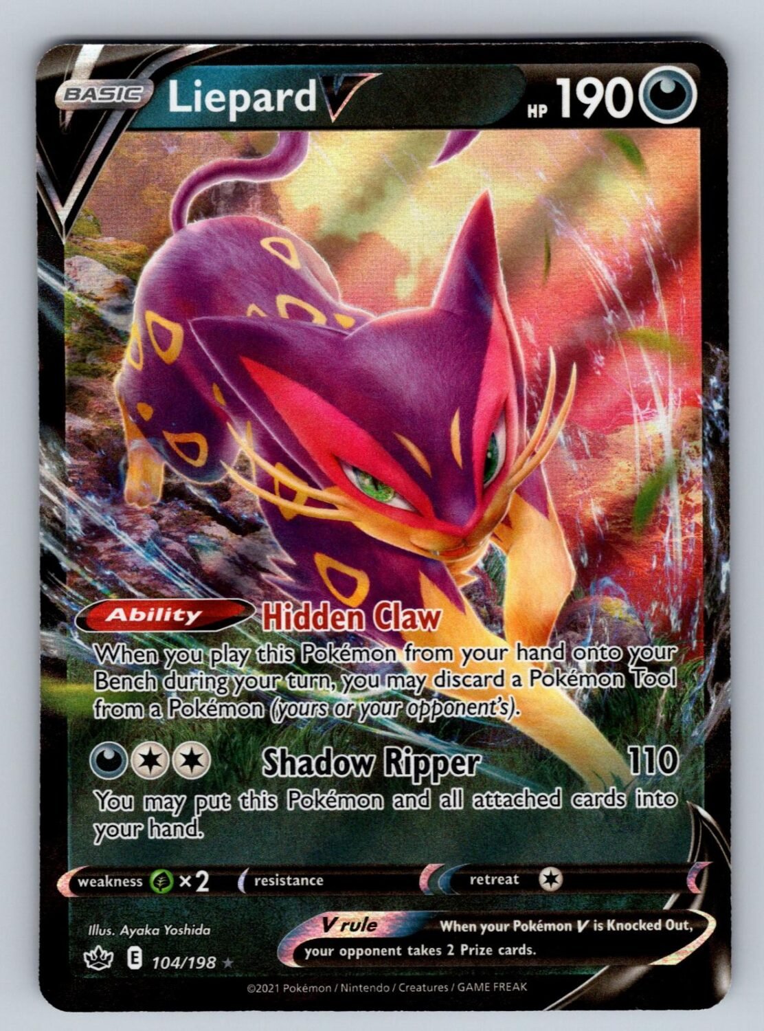 Liepard V 104/198 NM/M Holo Chilling Reign V Rare Pokemon T02506