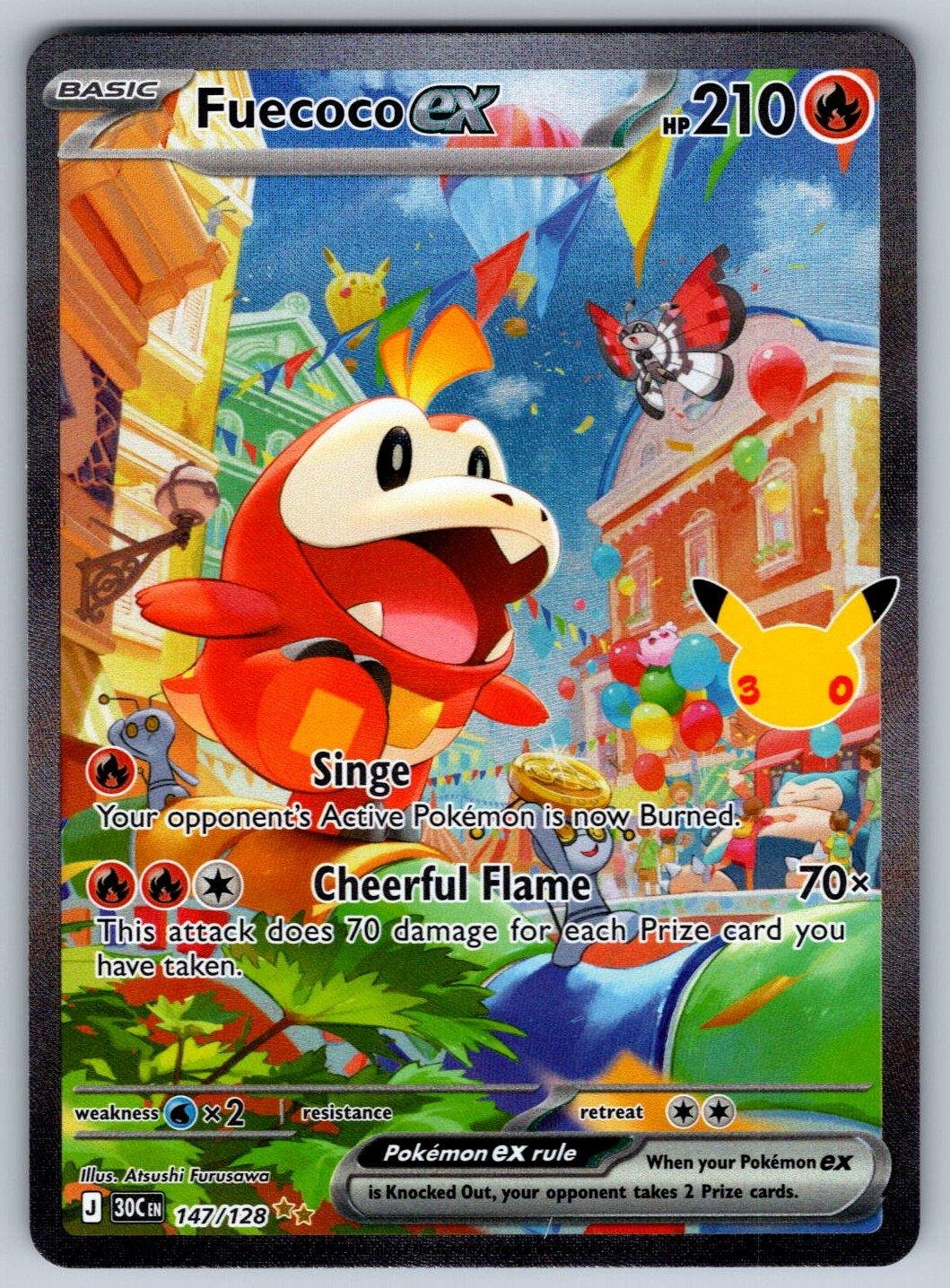 Fuecoco ex 147/128 NM/M ME: 30th Celebration SIR Pokemon Holo T00527