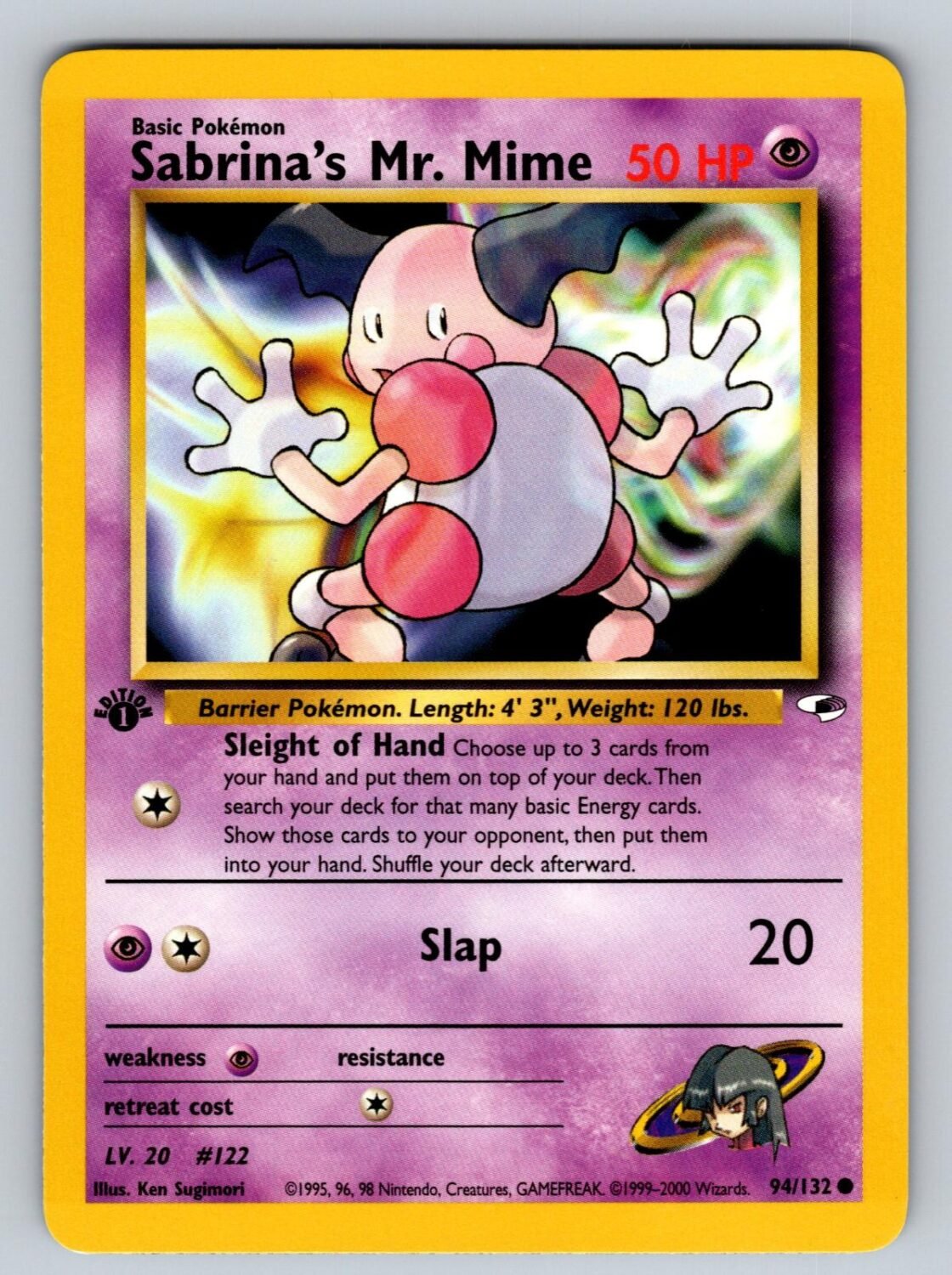 Sabrina's Mr. Mime 94/132 NM/M Gym Heroes C Pokemon 1st Edition T01841