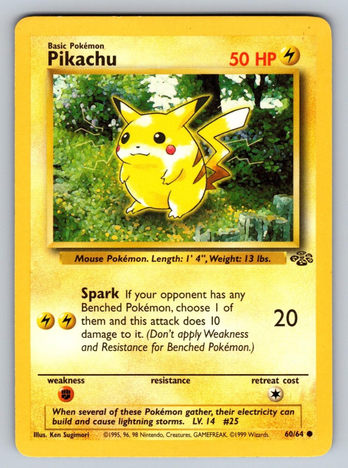 Pikachu 60/64 NM/M Jungle C Pokemon Unlimited T01133