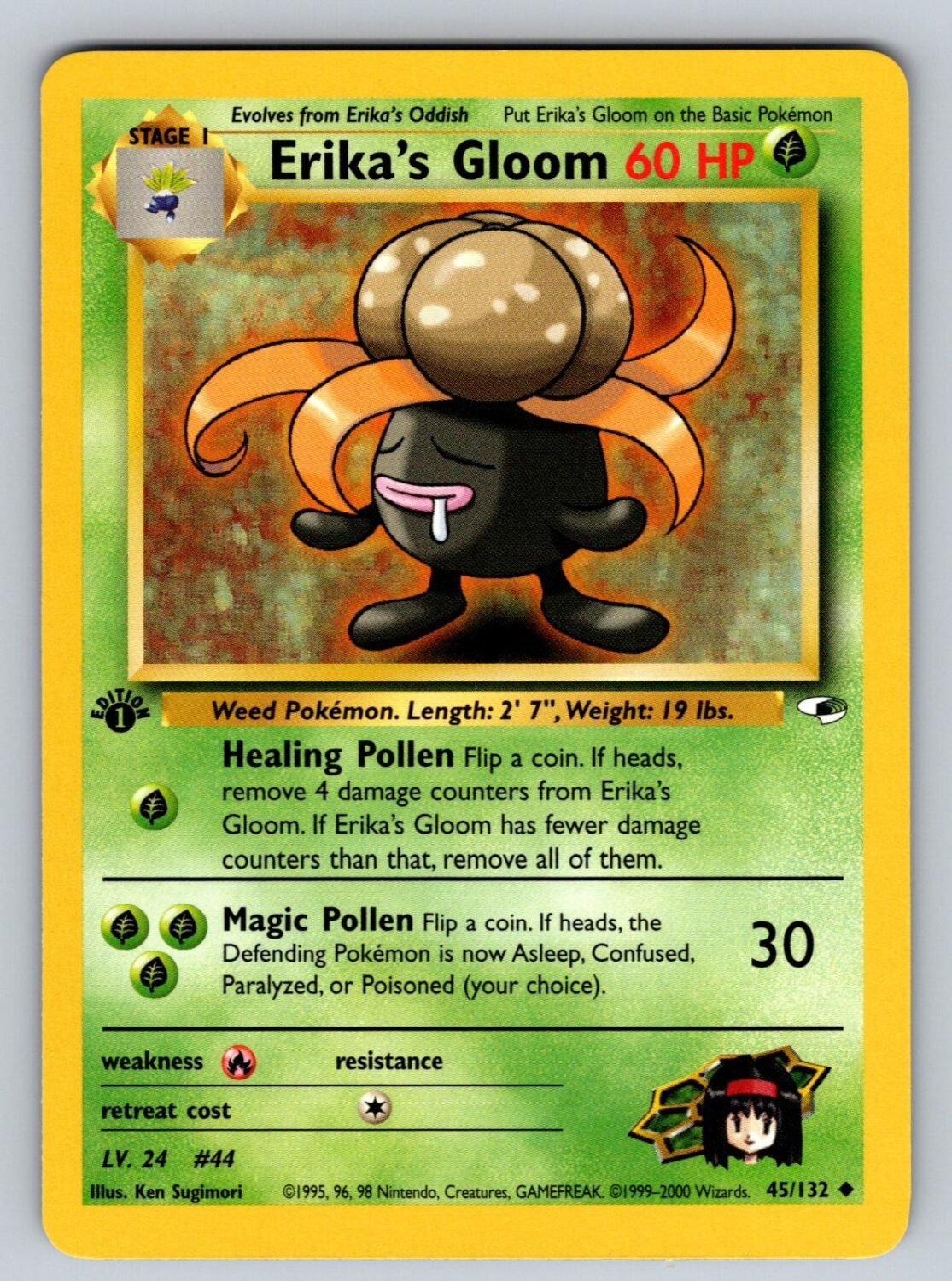 Erika's Gloom 45/132 NM/M Gym Heroes UC Pokemon 1st Edition T01901