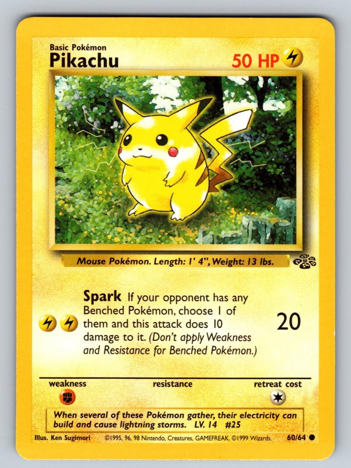 Pikachu 60/64 NM/M Jungle C Pokemon Unlimited T01134