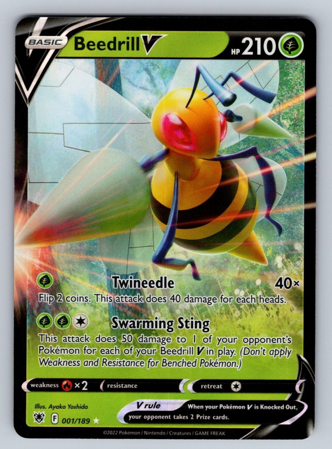 Beedrill V 001/189 NM/M Holo Astral Radiance V Rare Pokemon T02405