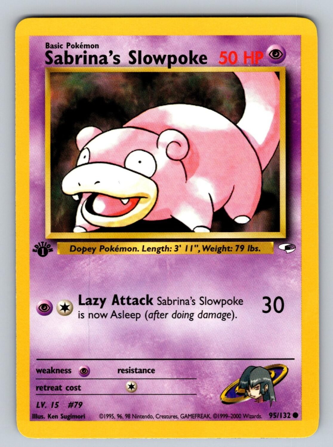 Sabrina's Slowpoke 95/132 NM/M Gym Heroes C Pokemon 1st Edition T01843