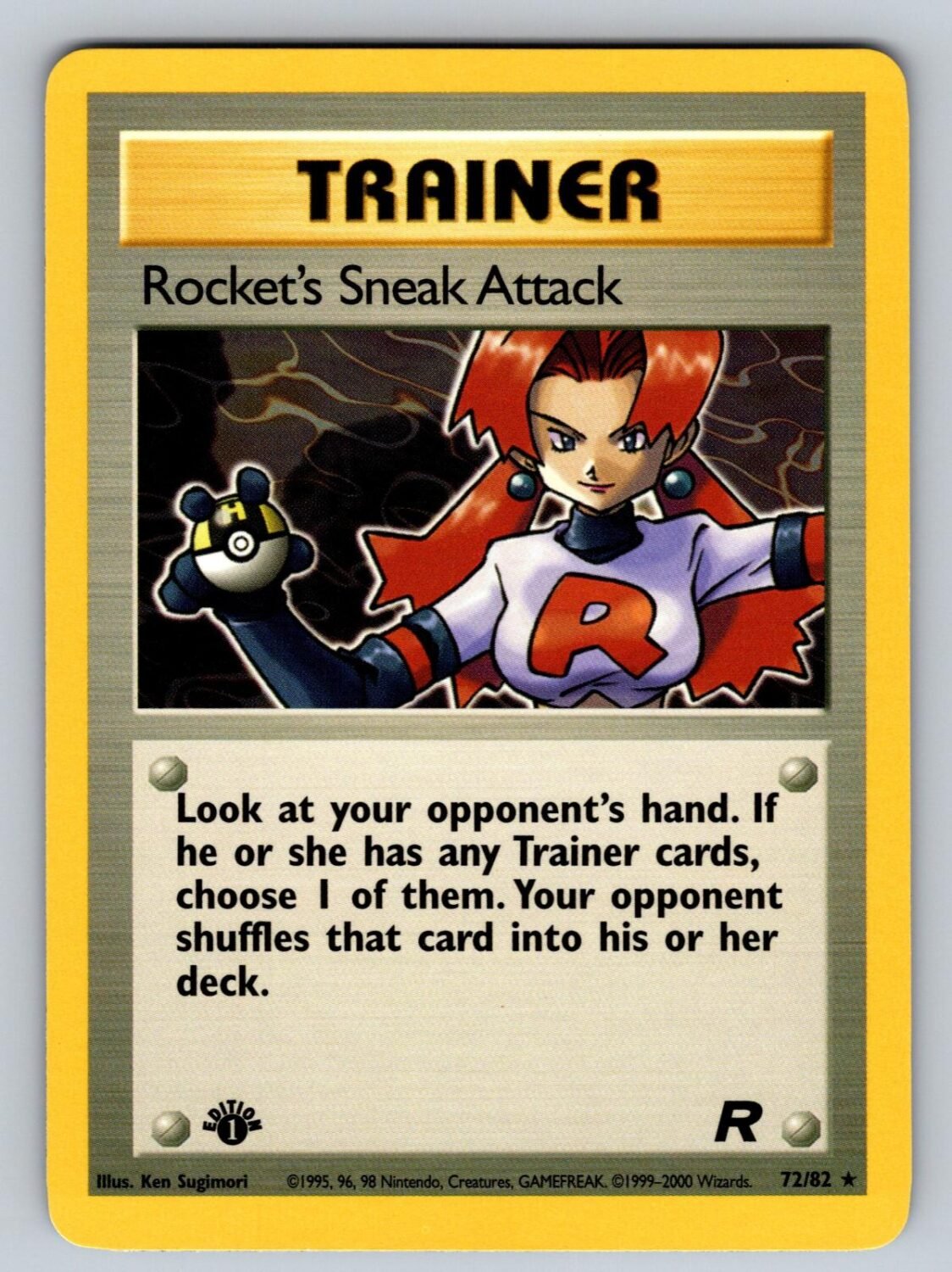 Rocket's Sneak Attack 72/82 NM/M Team Rocket R Pokemon 1st Edition T01909