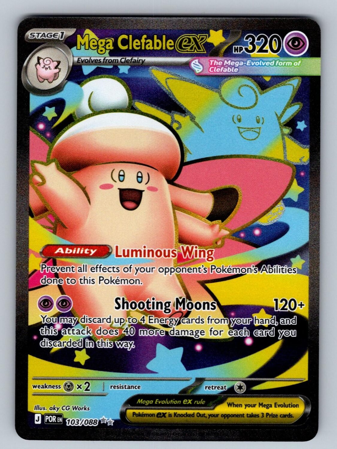 Mega Clefable ex 103/088 NM/M Perfect Order UR Pokemon Holo T01222