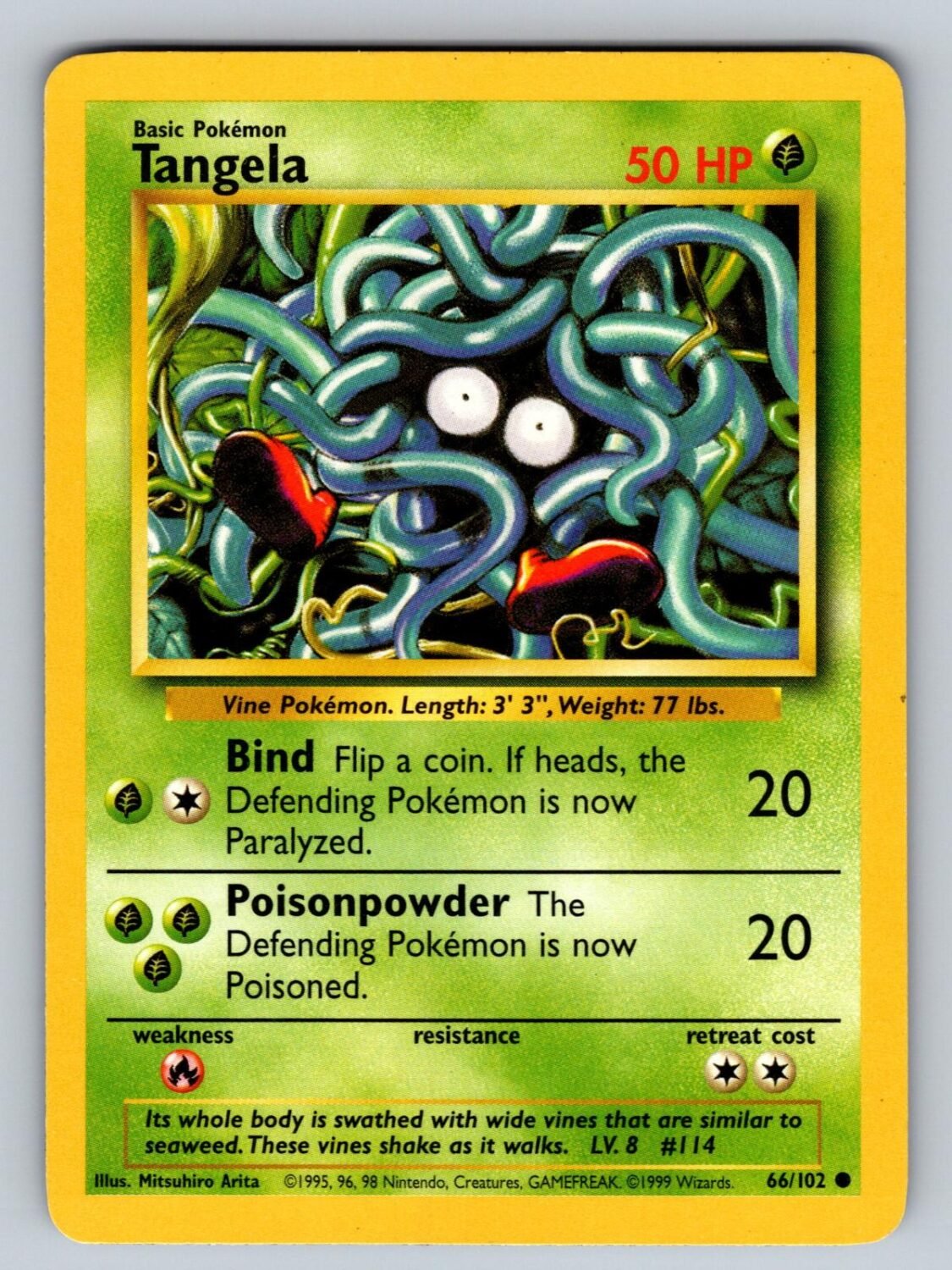 Tangela 66/102 LP Base Set Unlimited C Pokemon T02835