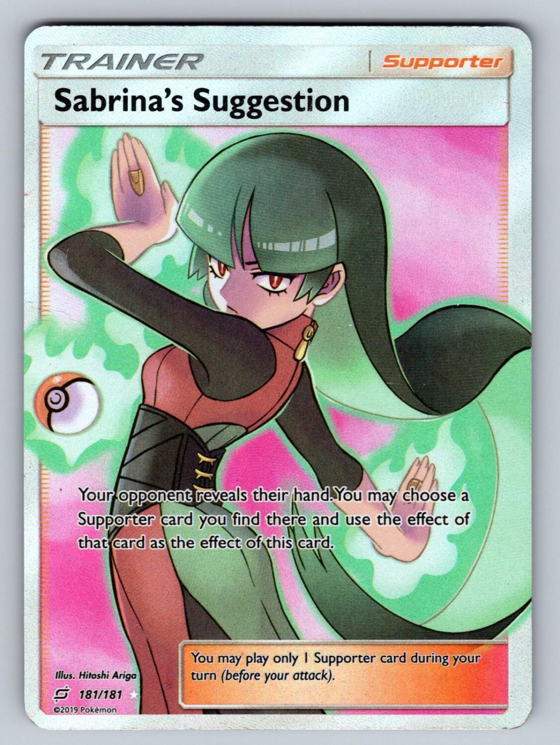Sabrina's Suggestion 181/181 MP Team Up UR Pokemon Holo T03076