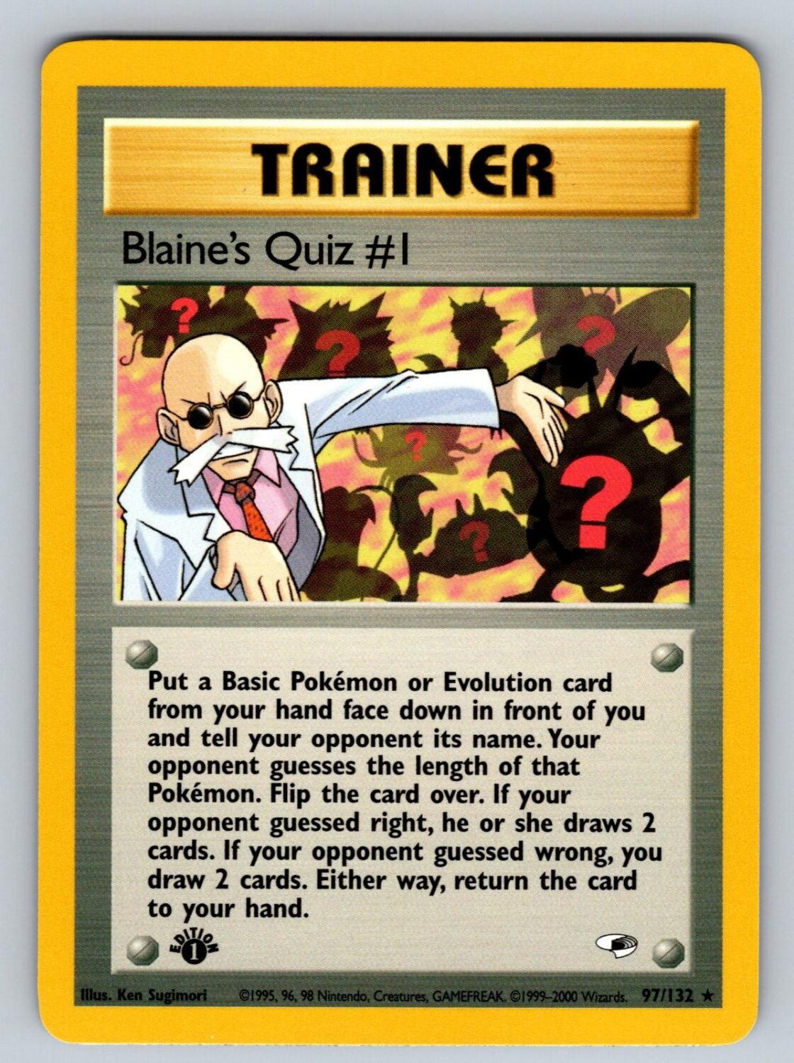 Blaine's Quiz #1 97/132 NM/M Gym Heroes R Pokemon 1st Edition T01853