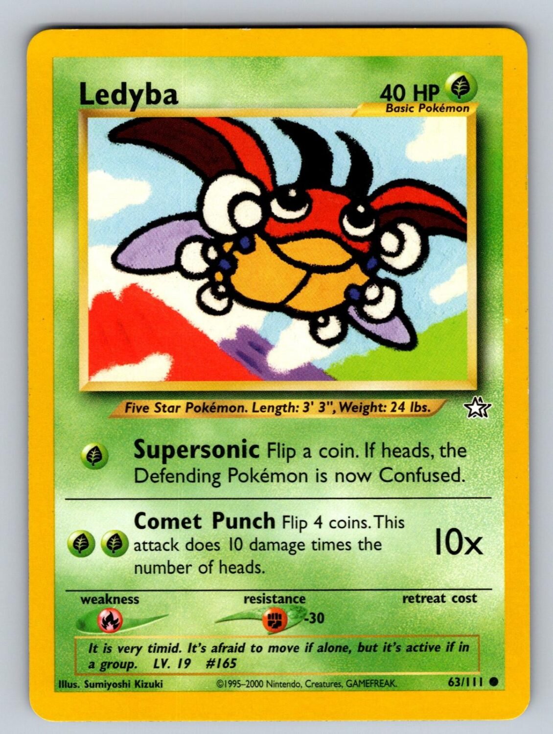 Ledyba 63/111 NM/M Neo Genesis C Pokemon Unlimited T02960