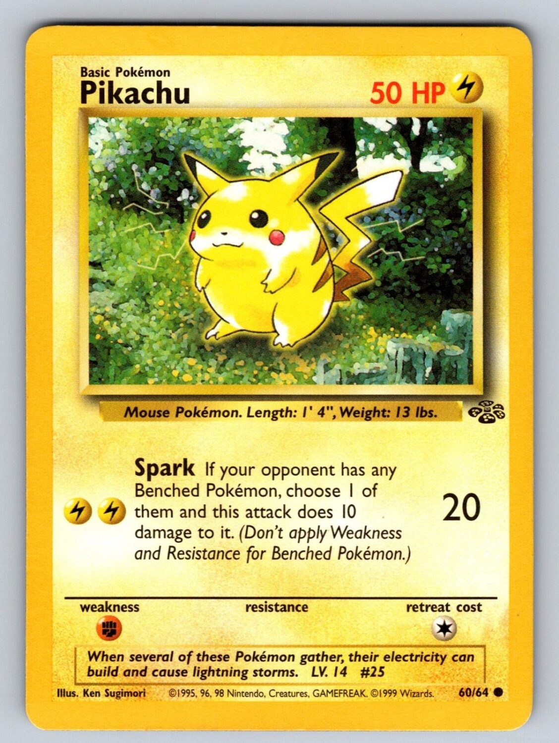 Pikachu 60/64 NM/M Jungle C Pokemon Unlimited T01137