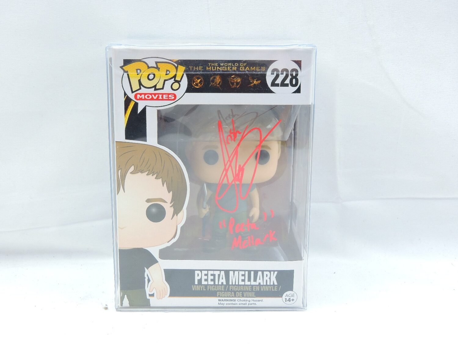 Brand New Peeta Mellark 228 The World of The Hunger Games Signed by Josh Hutcherson Funko Pop Figure