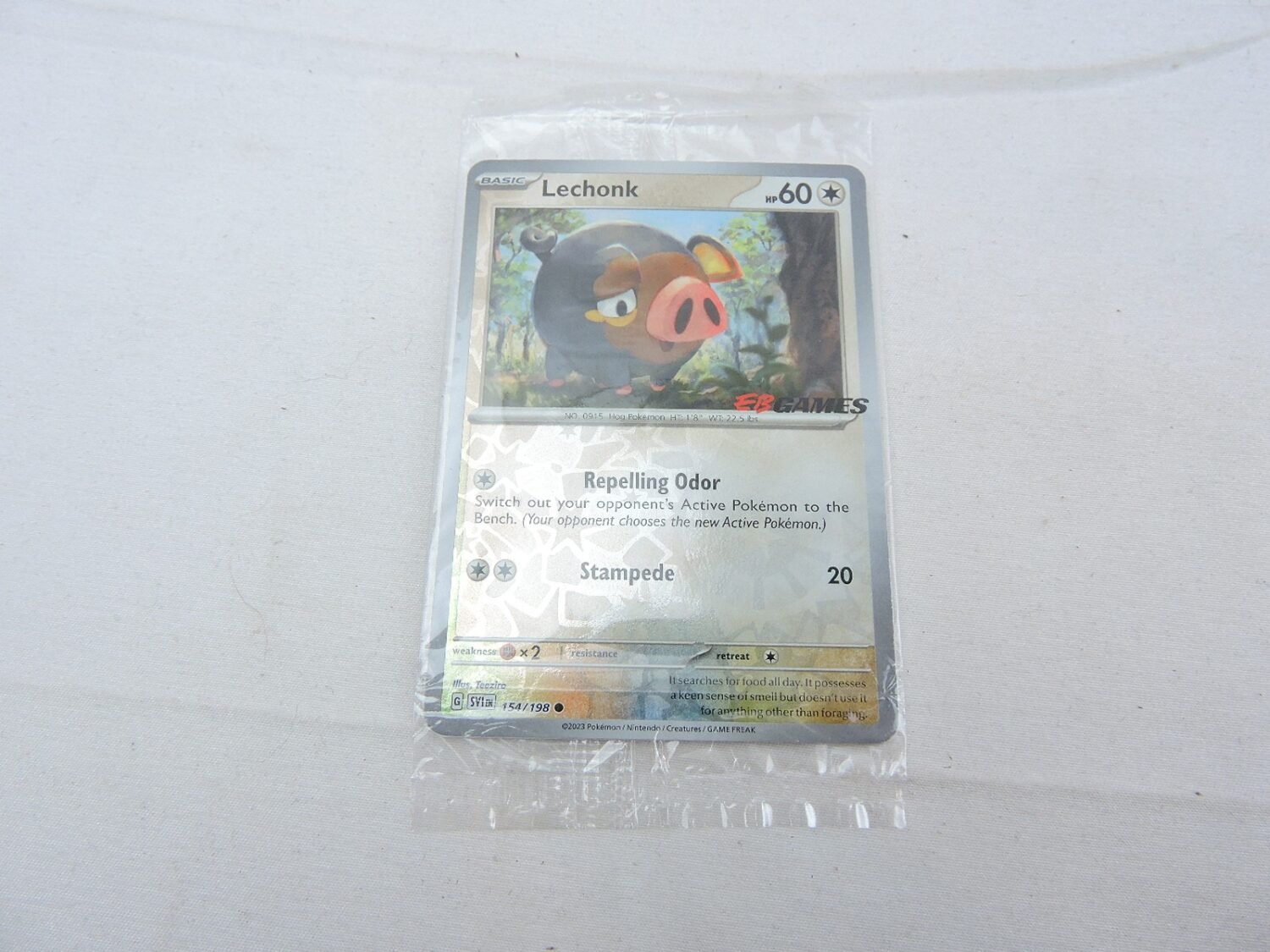 Brand New and Sealed Pokemon TCG Lechonk Reverse Holo EB Games Promo 154/198