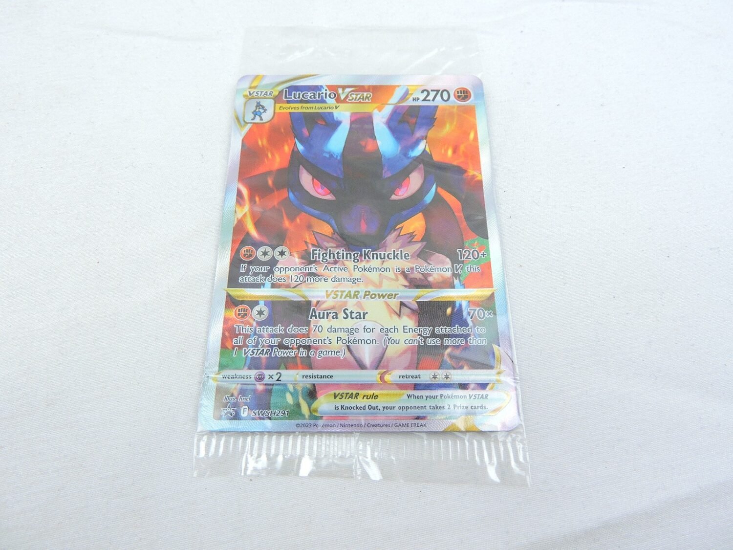 Brand New and Sealed Pokemon TCG Lucario VSTAR Full Art Black Star Promo SWSH291
