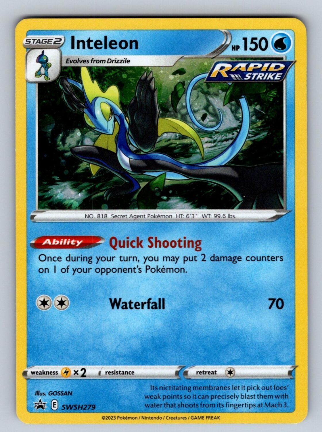Inteleon SWSH279 NM/M Holo Sword & Shield Promo P Pokemon T02339