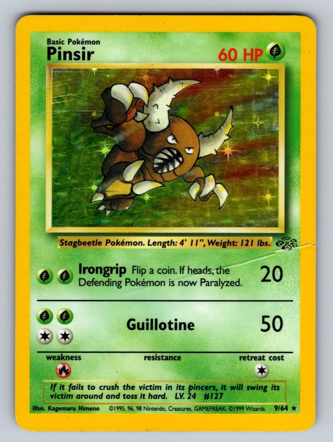 Pinsir 9/64 DMG Jungle R Pokemon Unlimited Holo T03086