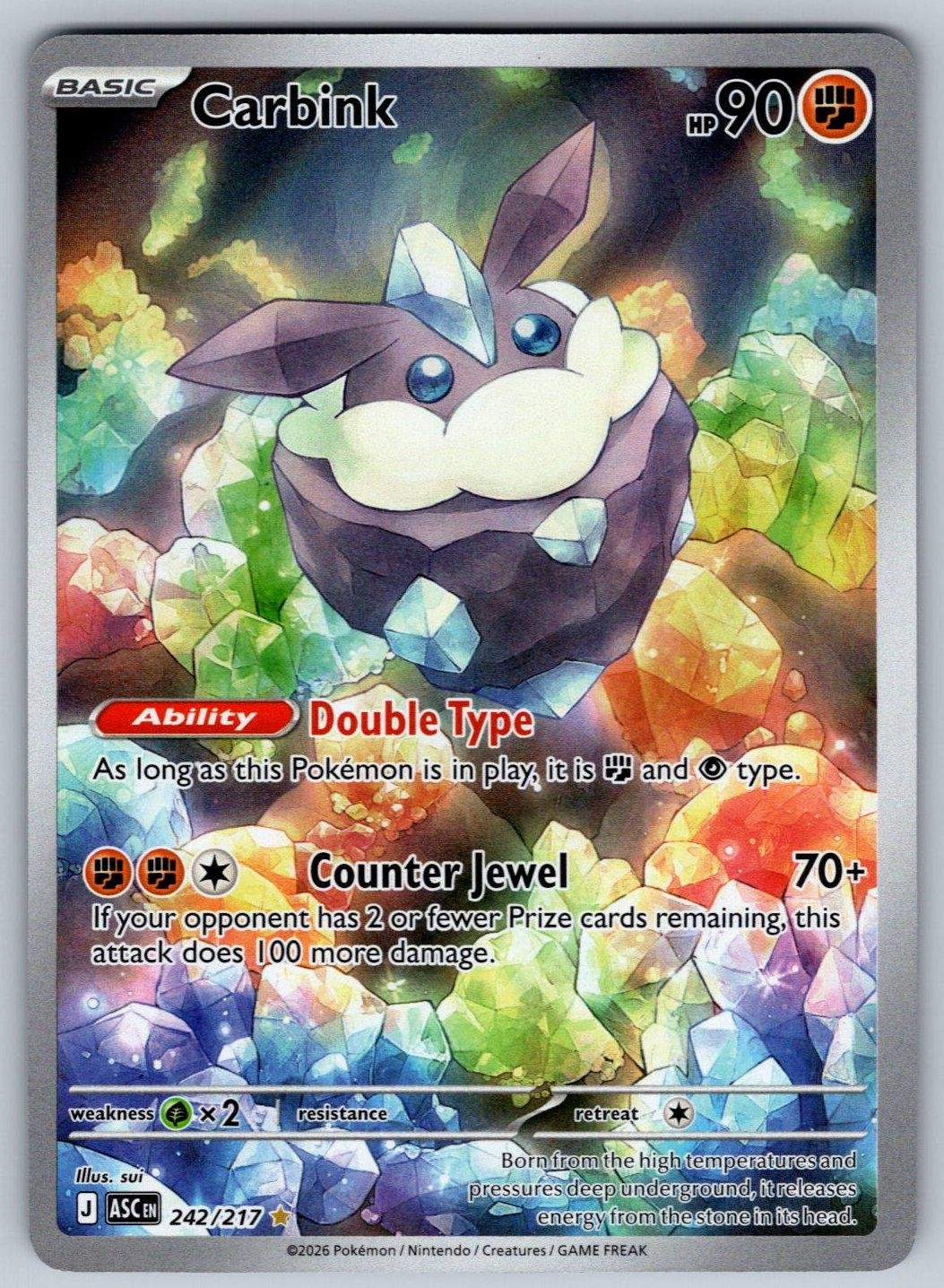 Carbink 242/217 NM/M Ascended Heroes IR Pokemon Holo T00297