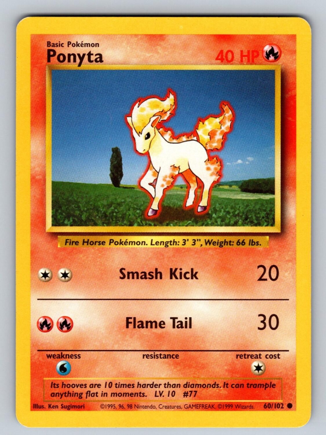 Ponyta 60/102 NM/M Base Set Unlimited C Pokemon T02519