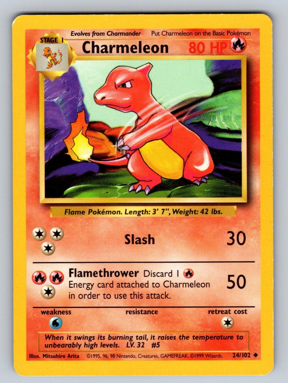 Charmeleon 24/102 LP Base Set Unlimited UC Pokemon T02832