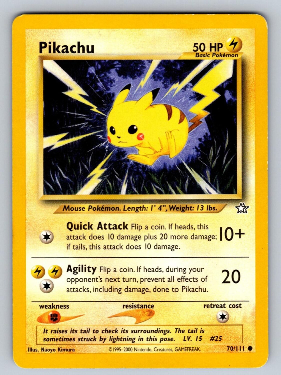 Pikachu 70/111 LP Neo Genesis C Pokemon Unlimited T01167