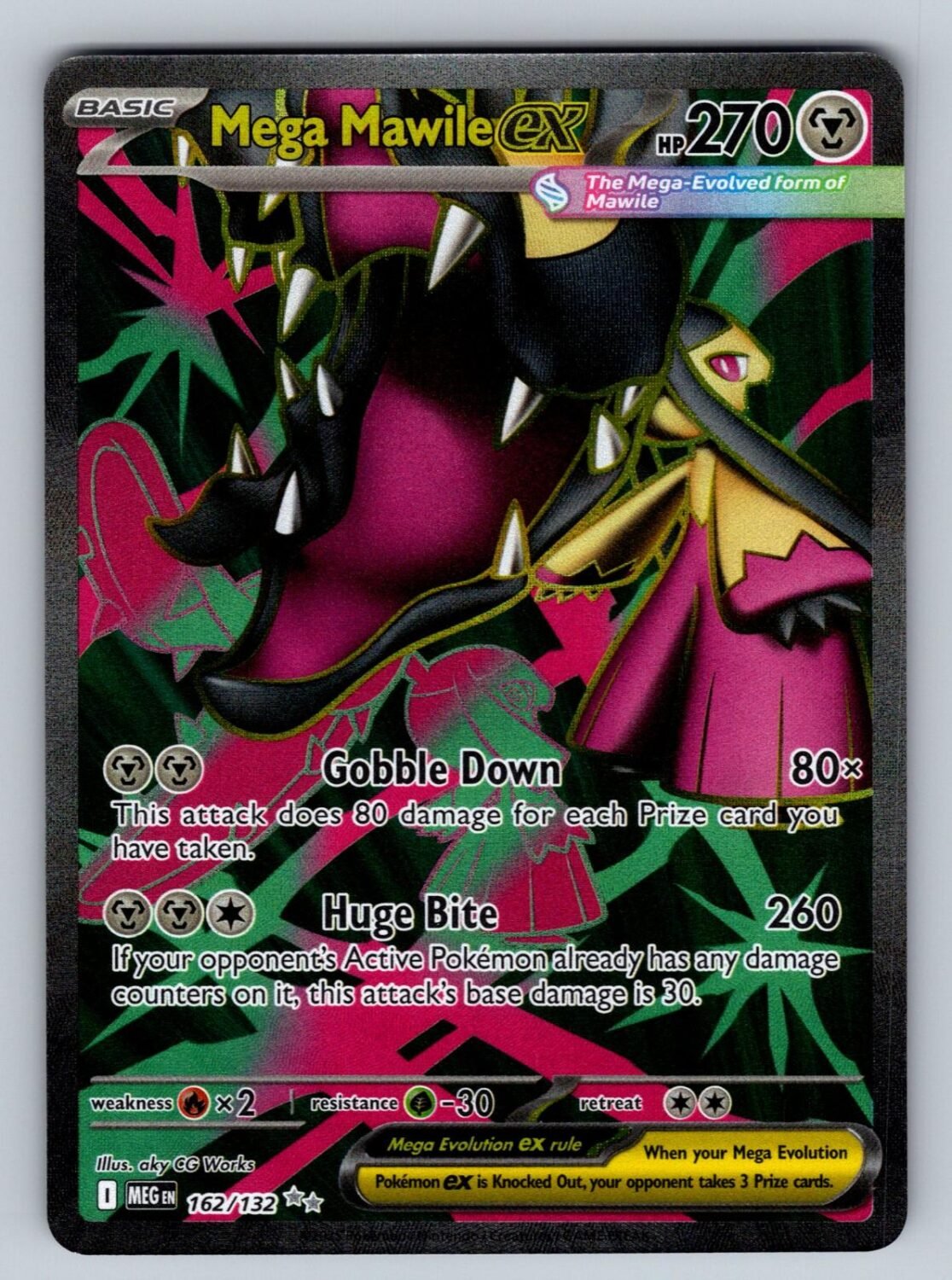 Mega Mawile ex 162/132 NM/M Mega Evolution UR Pokemon Holo T01409