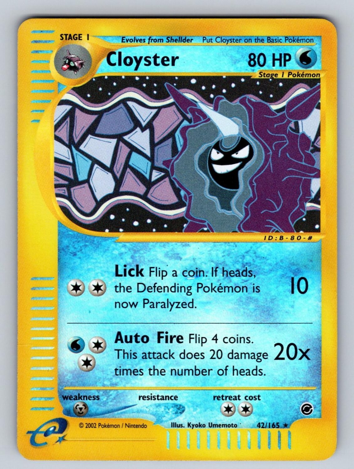 Cloyster 42/165 DMG Expedition Base Set R Pokemon Reverse Holo T03055