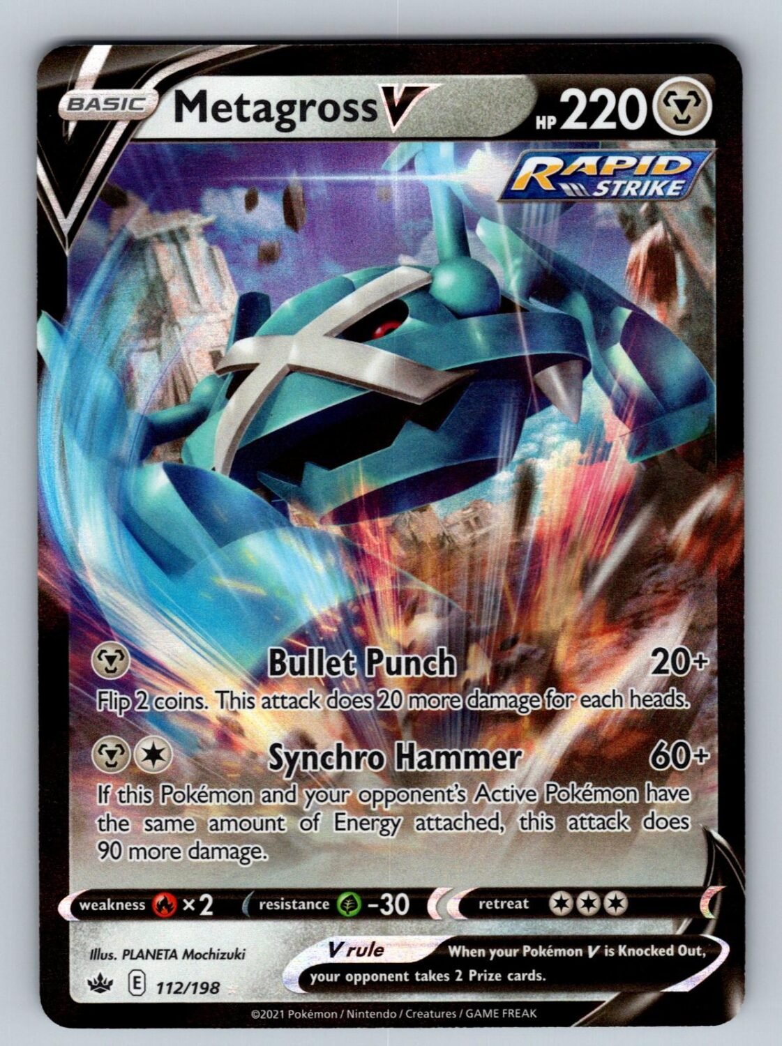 Metagross V 112/198 NM/M Holo Chilling Reign V Rare Pokemon T02470