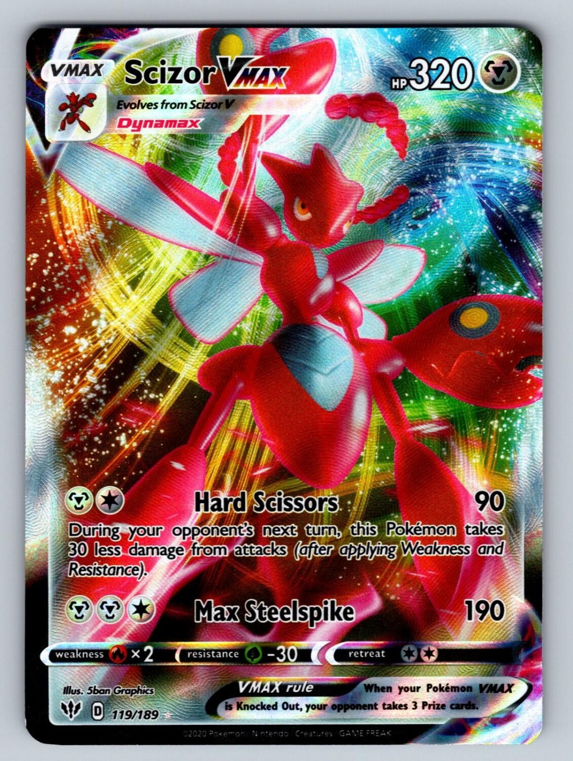 Scizor VMAX 119/189 NM/M Holo Darkness Ablaze UR Pokemon T08183