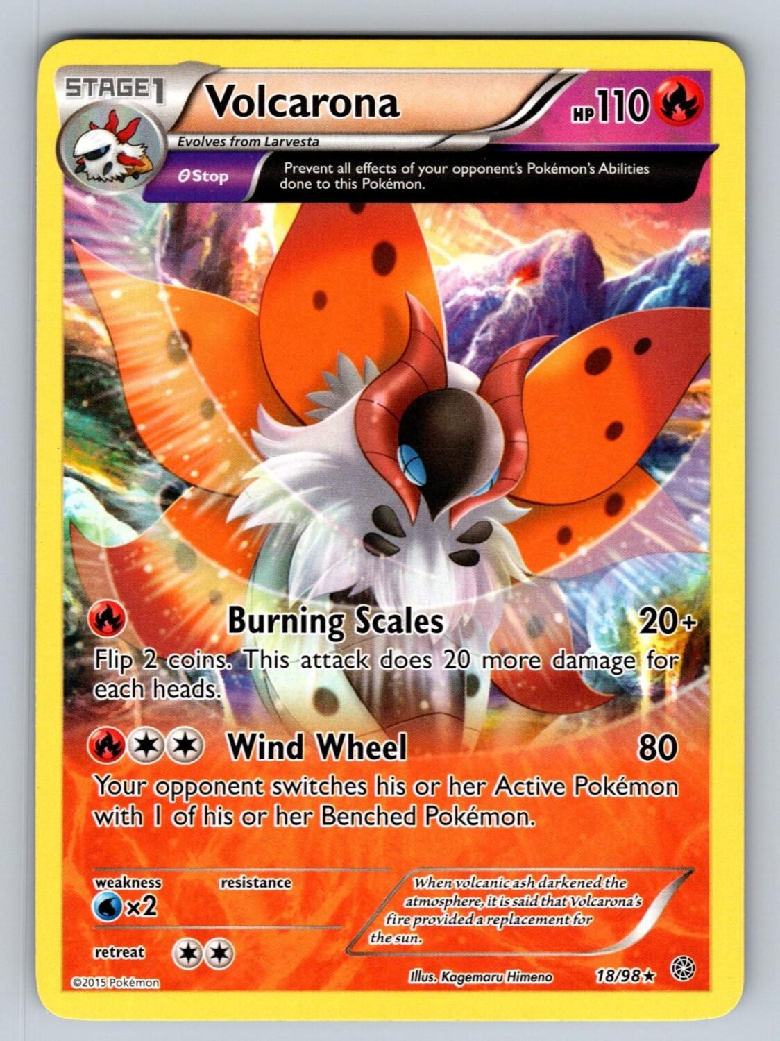 Volcarona 18/98 NM/M Ancient Origins R Pokemon T08196