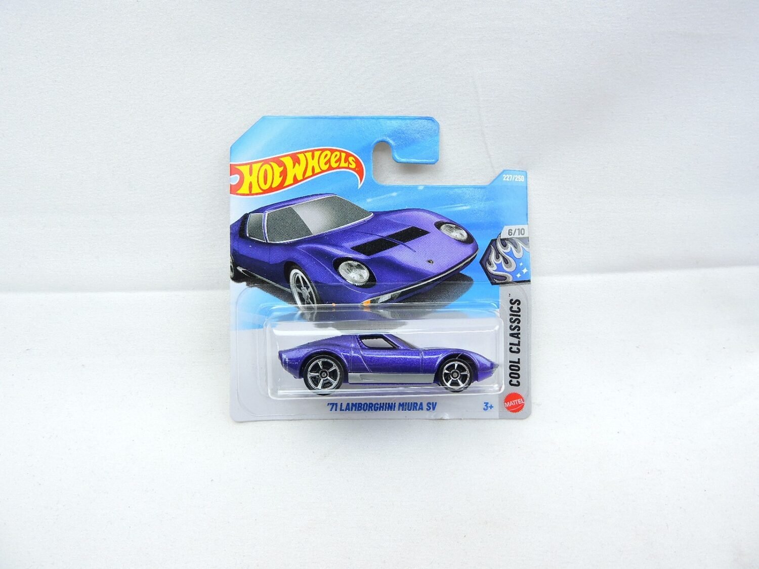 Brand New Hot Wheels '71 Lamborghini Miura (Purple) SV 227/250 Short Card