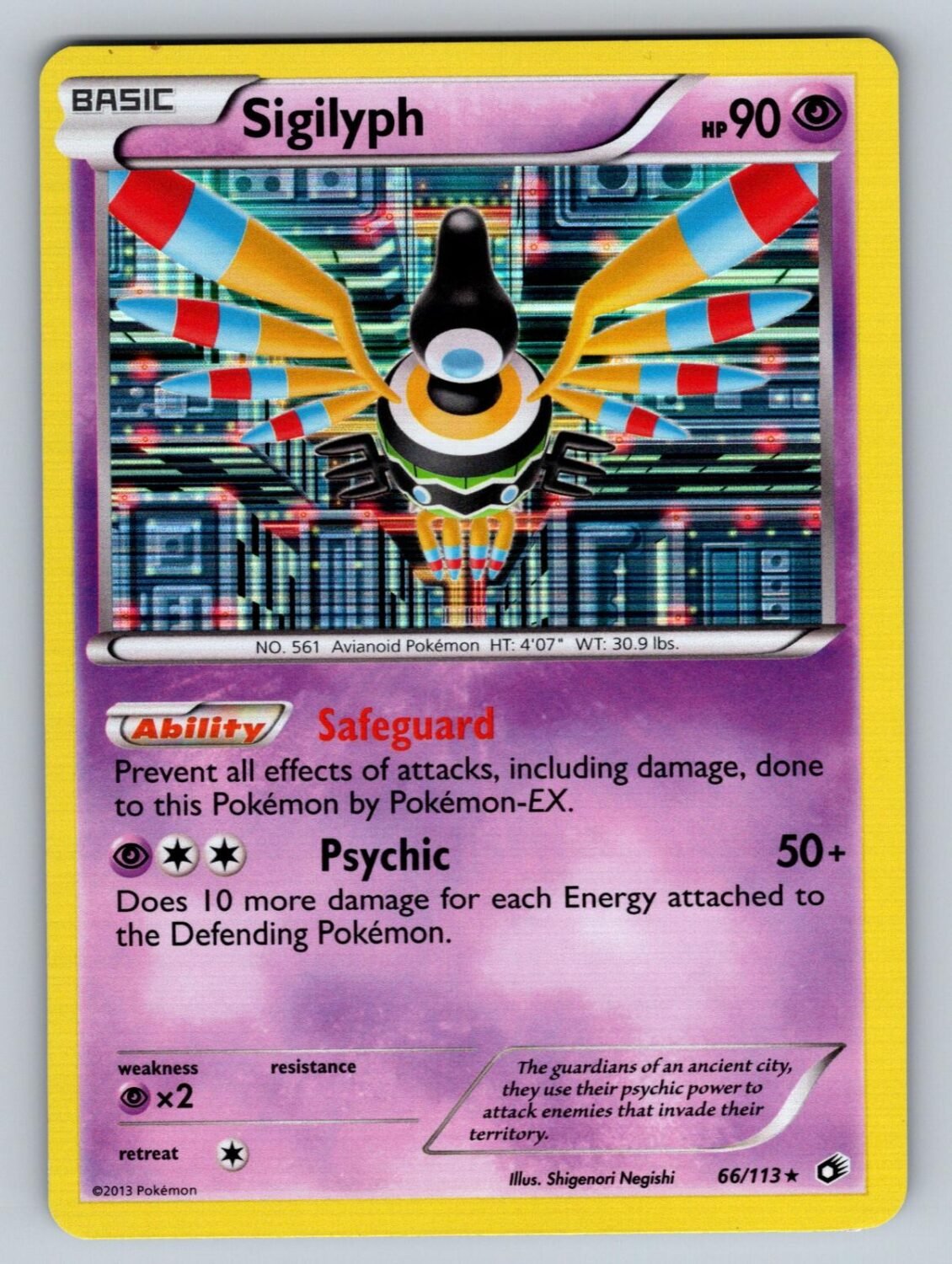 Sigilyph 66/113 NM/M Legendary Treasures Holo Rare Pokemon T08204
